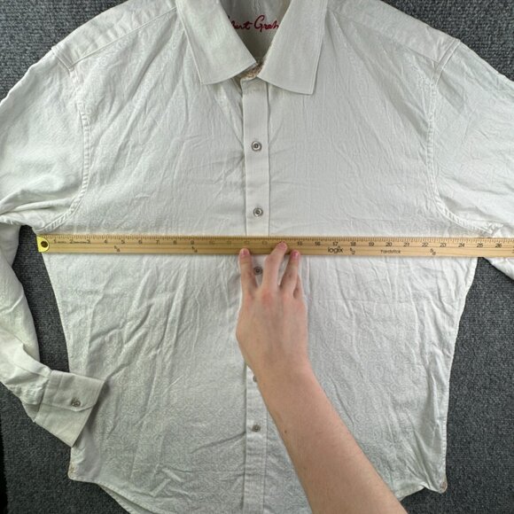 Robert Graham White Long Sleeve Button Up Shirt Men Size XL Classic Fit Swirl - Picture 4 of 16